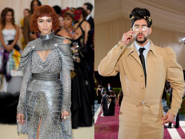 Zendaya y Bad Bunny en anteriores Met Gala / Getty Images