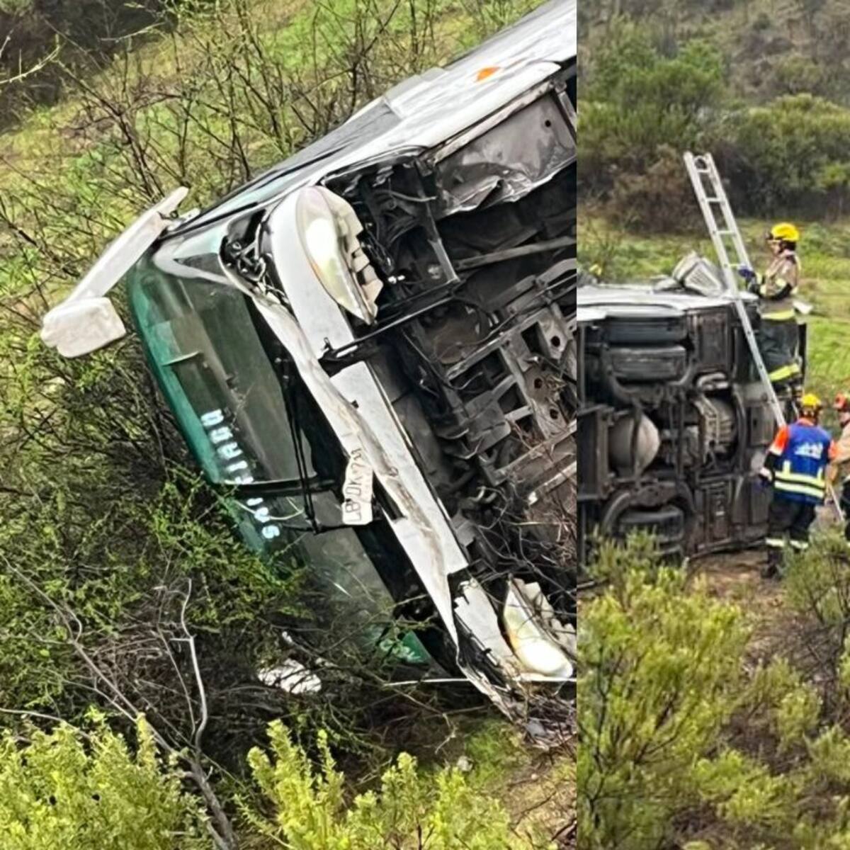 Grave accidente en la Ruta 68: microbús vuelca con una veintena de pasajeros a bordo