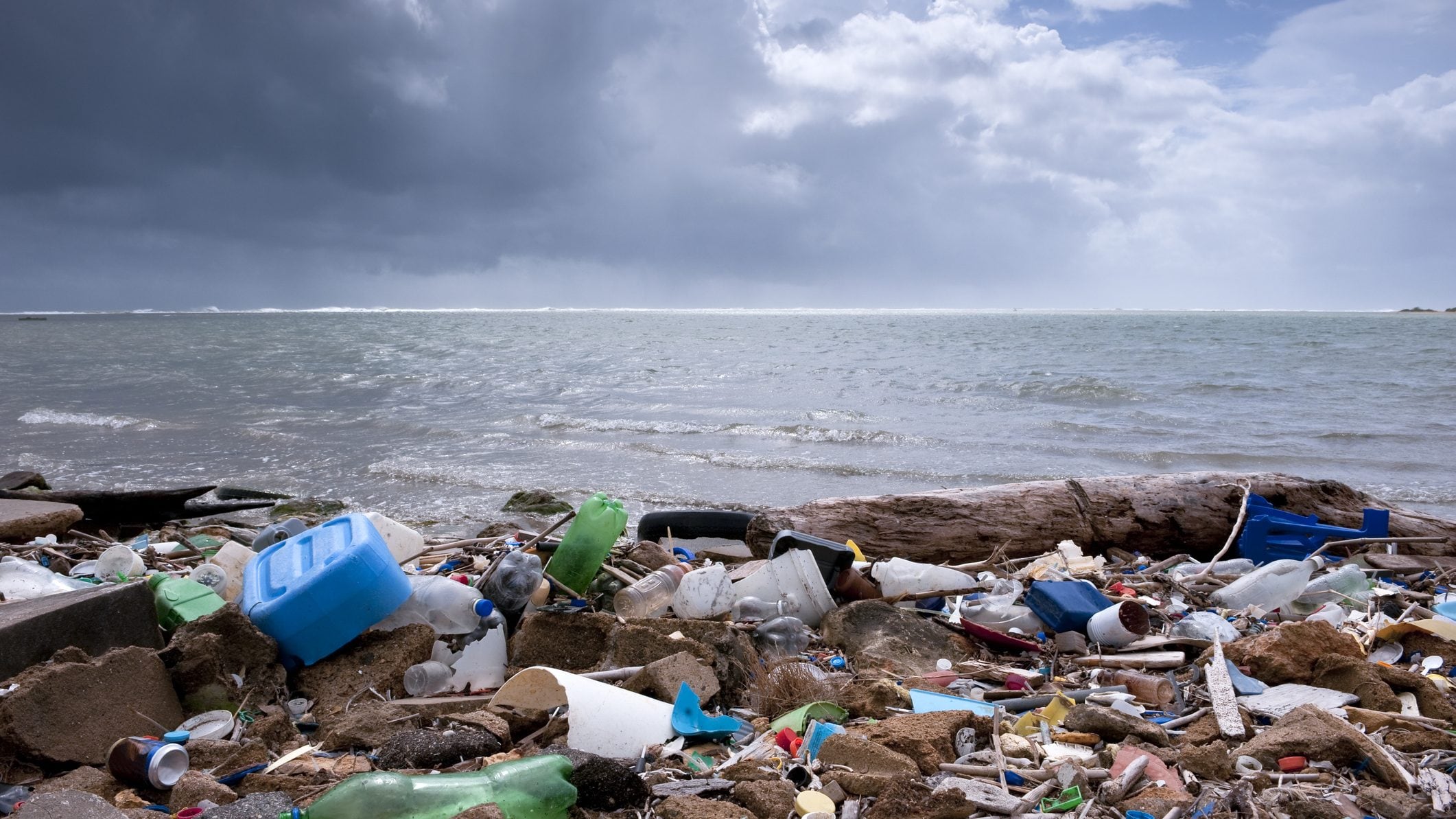 trash on the beach