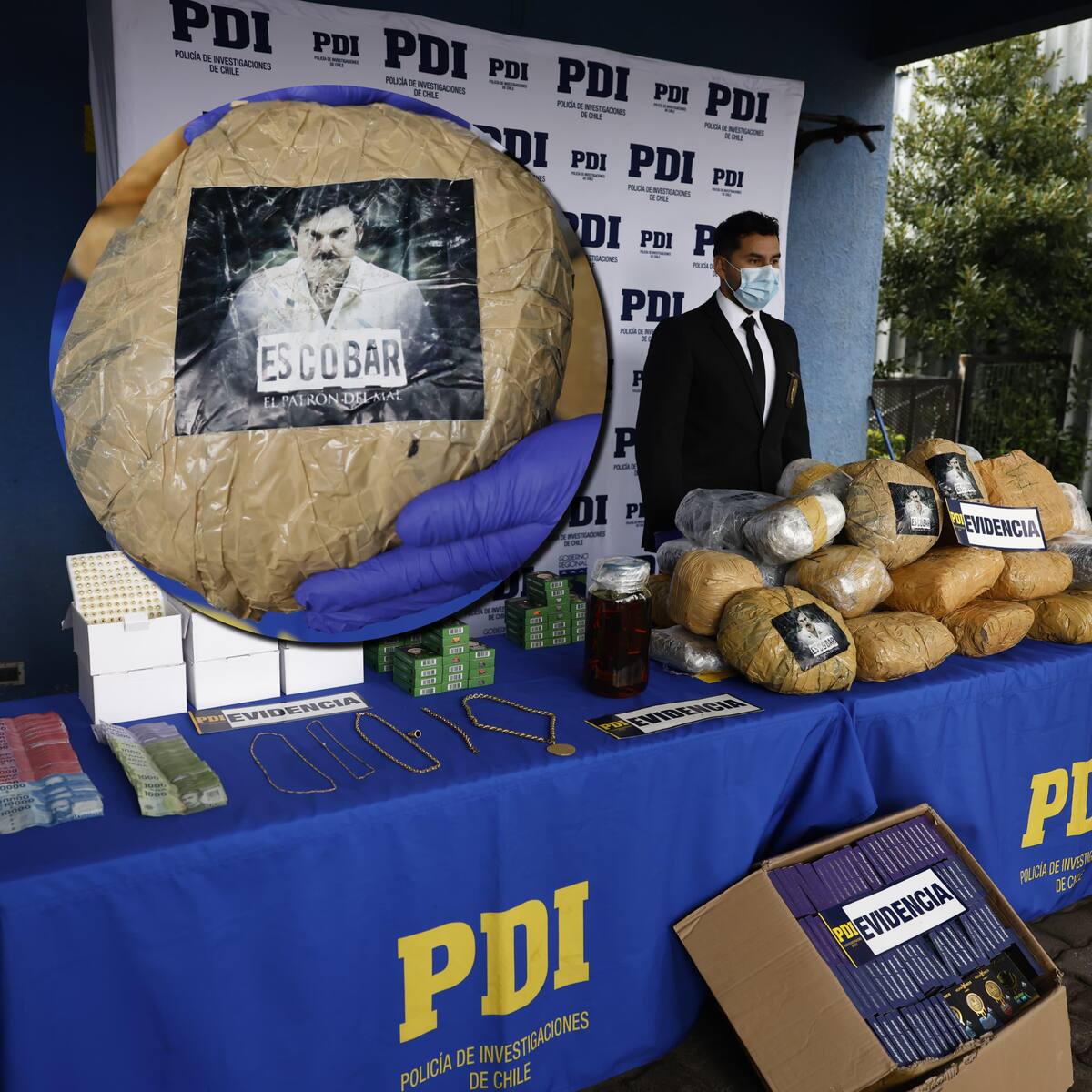 PDI desarticula banda que traficaba droga con el rostro de Pablo Escobar como sello
