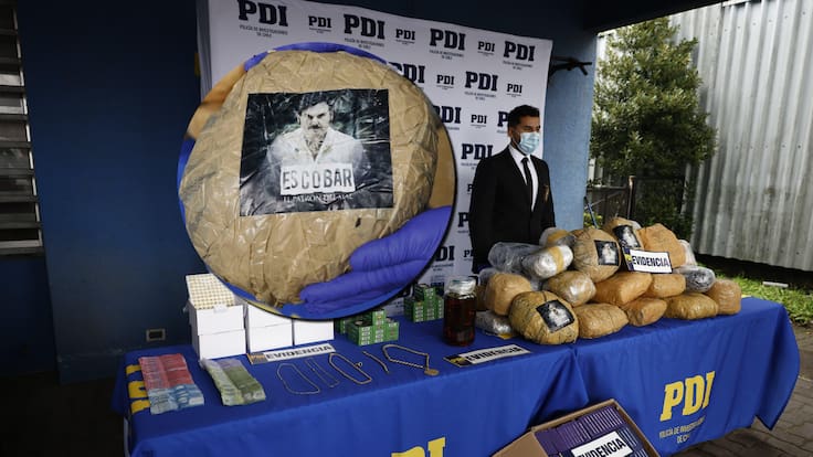 PDI desarticula banda que traficaba droga con el rostro de Pablo Escobar como sello