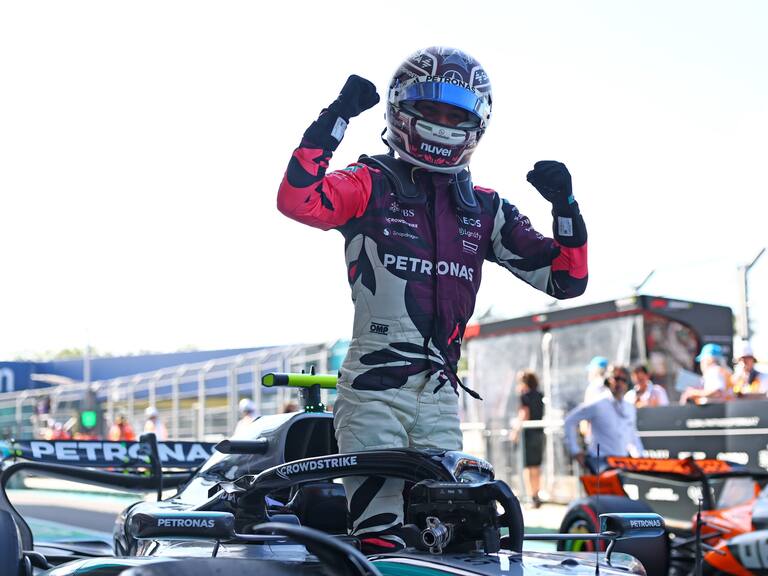 Los festejos de Antonelli en Miami | X: Mercedes