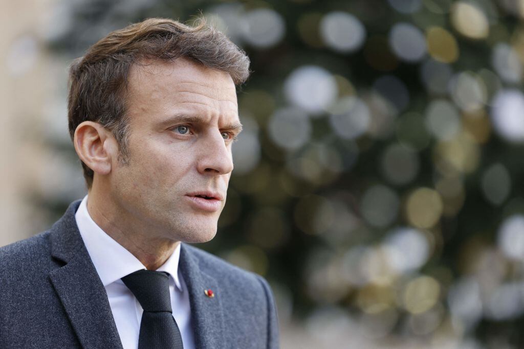 El presidente de Francia Emmanuel Macron en un actividad en París