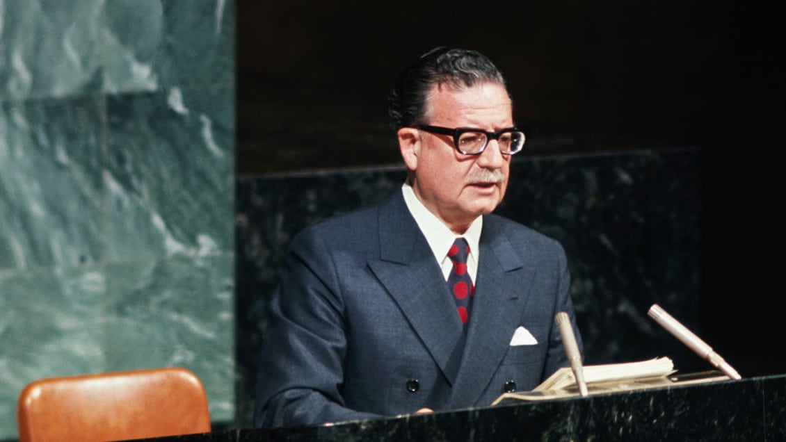 Salvador Allende, Presidente de Chile, dando su discurso en la Asamblea General de la ONU, en 1972 – Getty Images