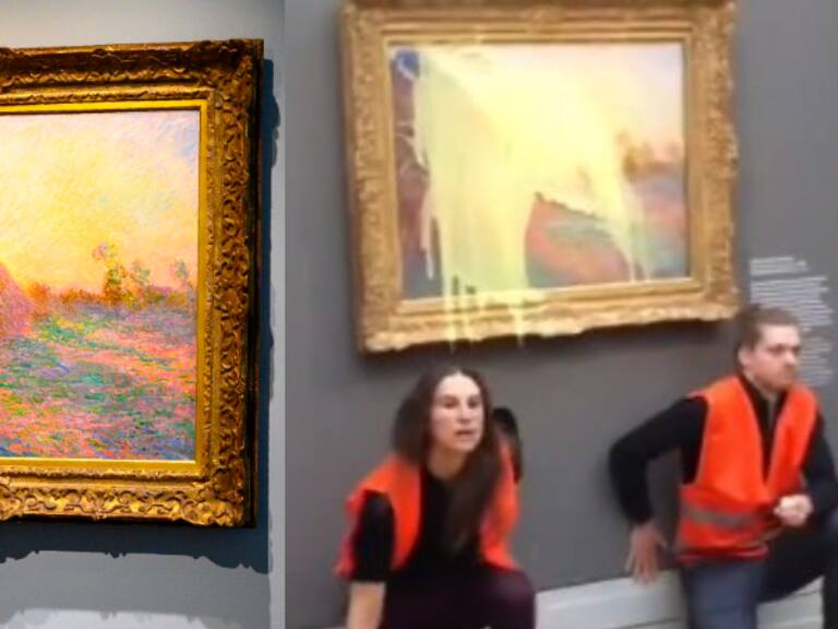Activistas climáticos lanzan puré a pintura de Monet en Alemania