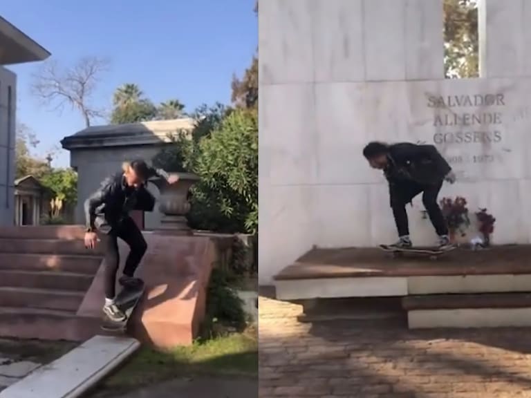 Sujetos profanaron tumbas en el Cementerio General: rayaron y patinaron sobre mausoleo del expresidente Salvador Allende