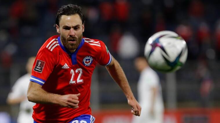10 de Octubre del 2021/SANTIAGOBen Brereton() ,durante el partido valido por la Quinta fecha de las Clasificatorias al Mundial de Qatar 2022, entre las selecciones de Chile vs Paraguay, disputado en el estadio San Carlos de Apoquindo.
FOTO:FRANCISCO LONGA/AGENCIAUNO