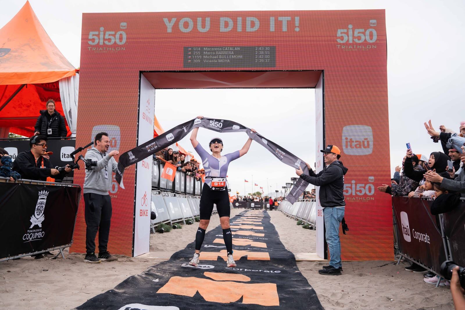 Una chilena y un paraguayo se llevaron el título en la primera edición del triatlón 5150 de Coquimbo