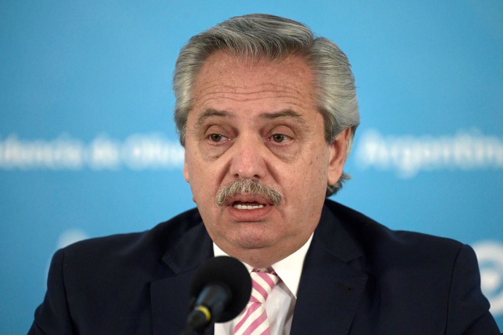 El presidente argentino Alberto Fernández