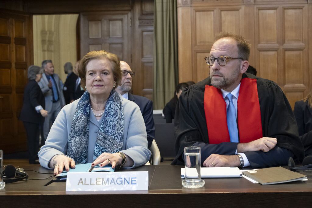 Los defensores de Alemania ante la Corte Internacional de Justicia, en la ciudad de La Haya en Países Bajos.