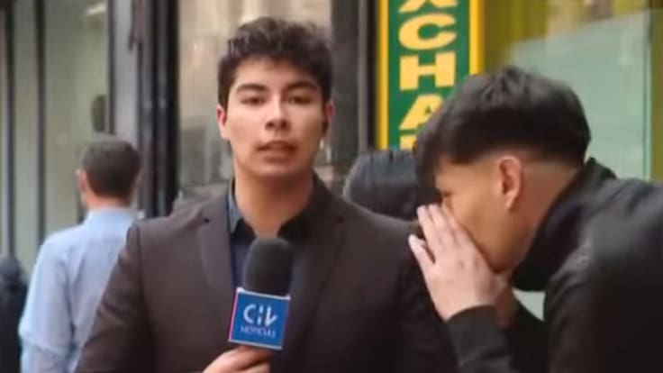 Peatón irrumpe despacho de periodista de Chilevisión para mandar mensaje sin censura al Presidente Kast: así fue la reacción