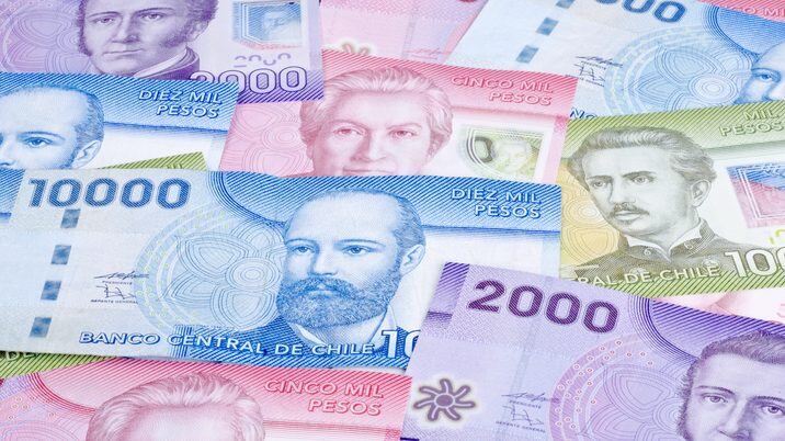 Colorful Chilean money in large denominations.