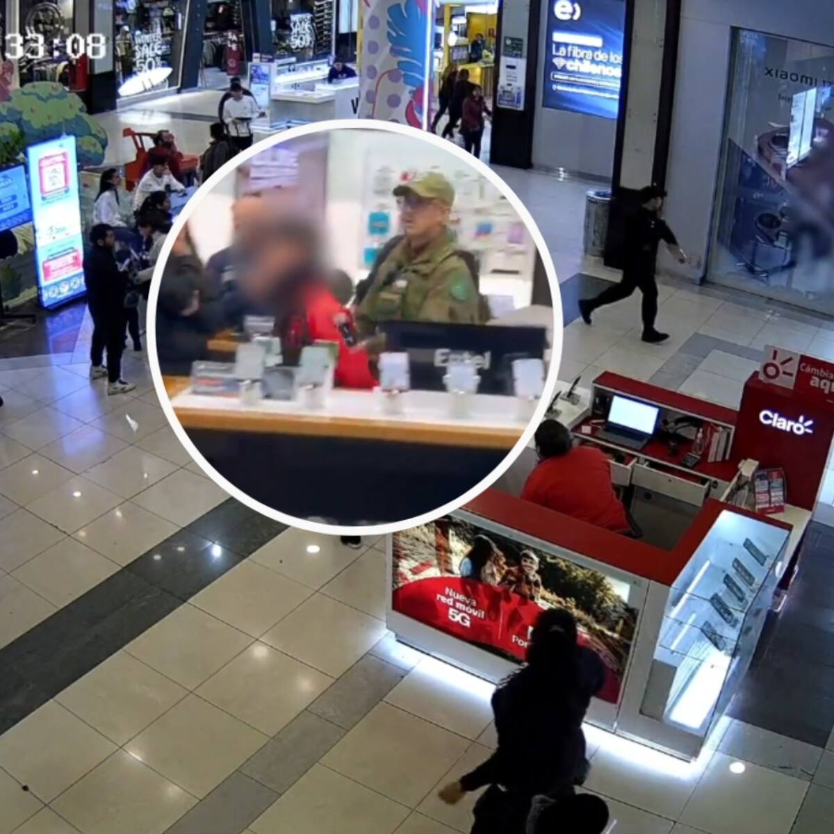 Las imágenes del violento asalto armado a una tienda en el Mall Arauco Maipú que dejó tres menores de edad detenidos
