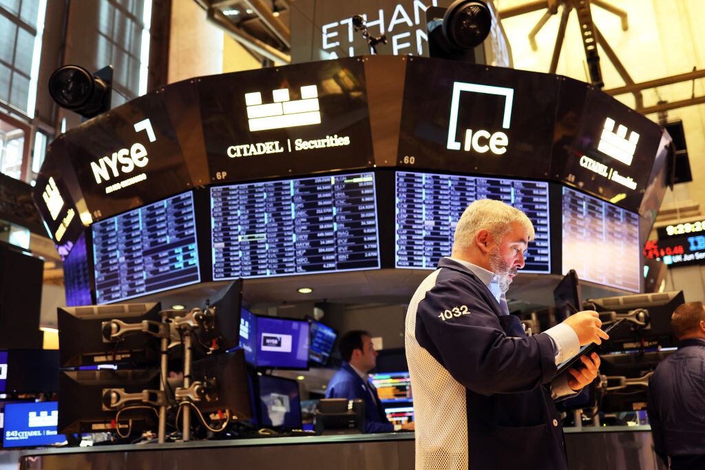 La bolsa de valores de Nueva York en Wall Street en Estados Unidos