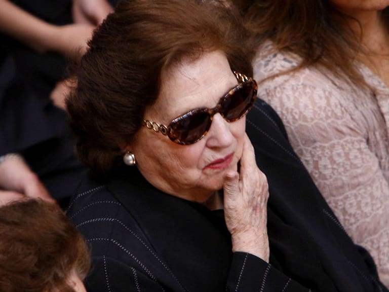 The widow of Augusto Pinochet, Lucia Hiriart de Pinochet, attend a wake for the former Chilean leader on Monday, December 11, 2006, in Santiago, Chile. (Photo by Carlos Vera Mancilla/MCT/Tribune News Service via Getty Images)