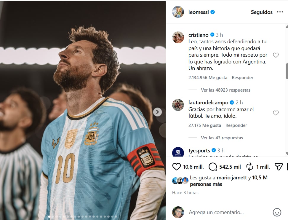 Captura: @leomessi en Instagram