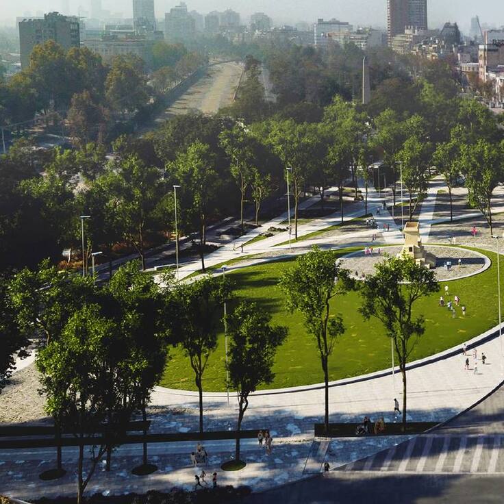 Nuevo eje Plaza Italia: muestran más avances de las obras en el corazón de Santiago