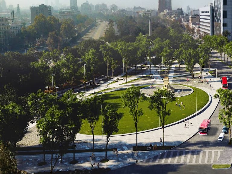 Nuevo eje Plaza Italia: muestran más avances de las obras en el corazón de Santiago