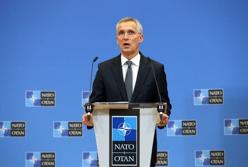 El secretario general de la OTAN Jens Stoltenberg ante los medios