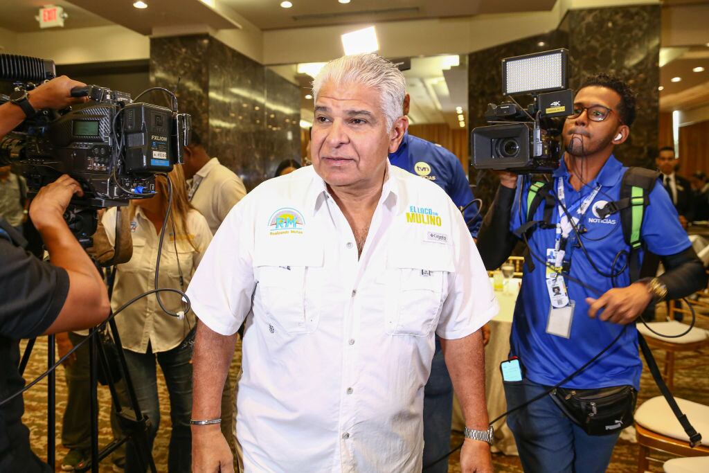 El presidente de Panamá, José Raúl Mulino, cuando estaba en la campaña electoral.