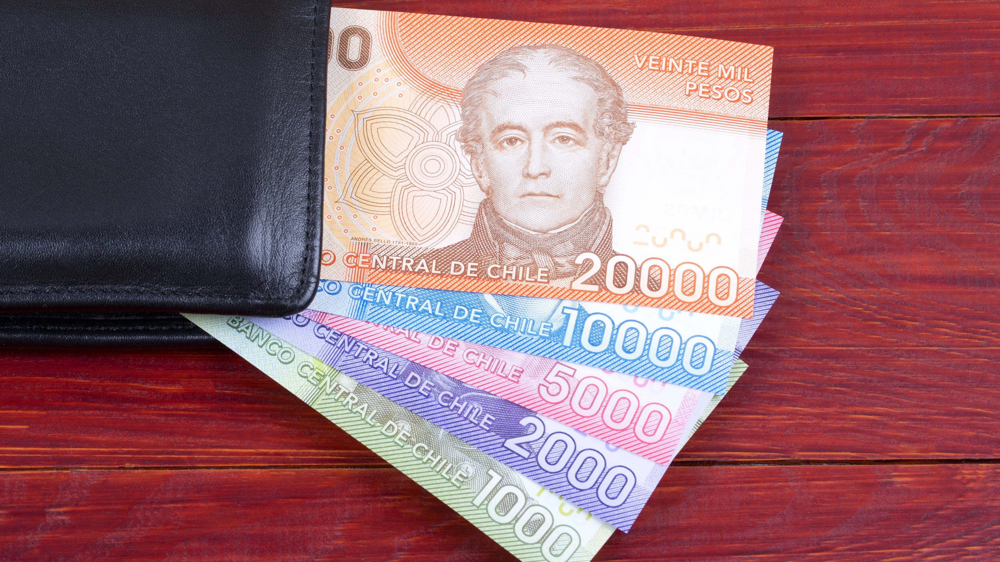Money from Chile in the black wallet