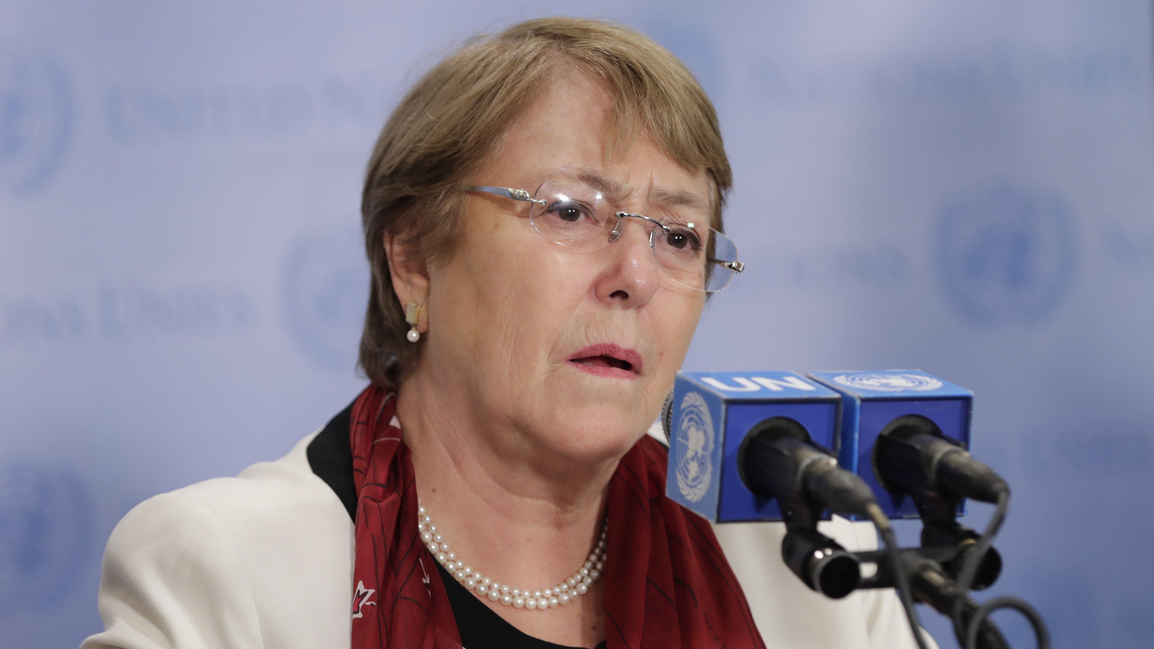 United Nations, New York, USA, September 26, 2018 - Michelle Bachelet, United Nations High Commissioner for Human Rights, briefs journalists today at the UN Headquarters in New York City.(Photo by Luiz Rampelotto/NurPhoto via Getty Images)