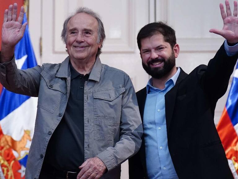 Tras asistir a su concierto: Presidente Boric recibe a Joan Manuel Serrat en La Moneda