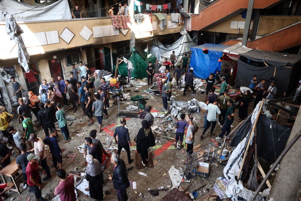 Israel ataca escuela en la Franja de Gaza.