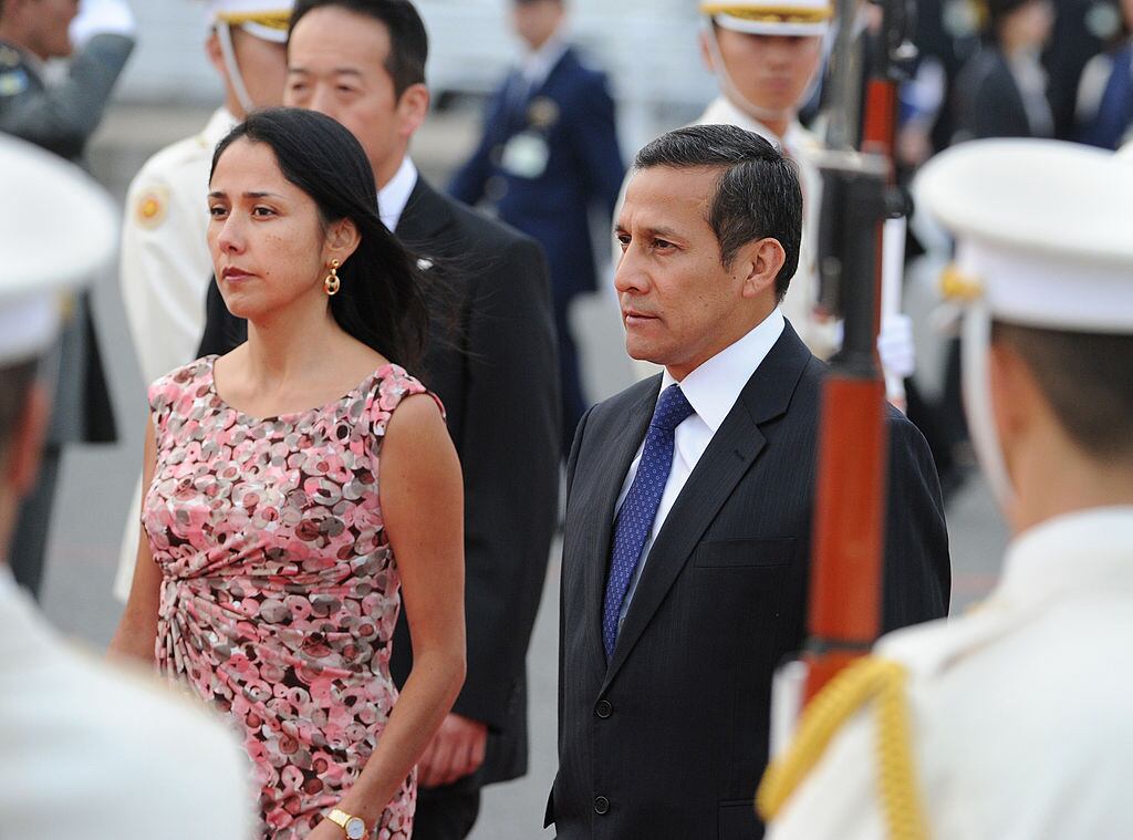 El presidente peruano Ollanta Humala y la primera dama Nadine Heredia en Tokio en 2012