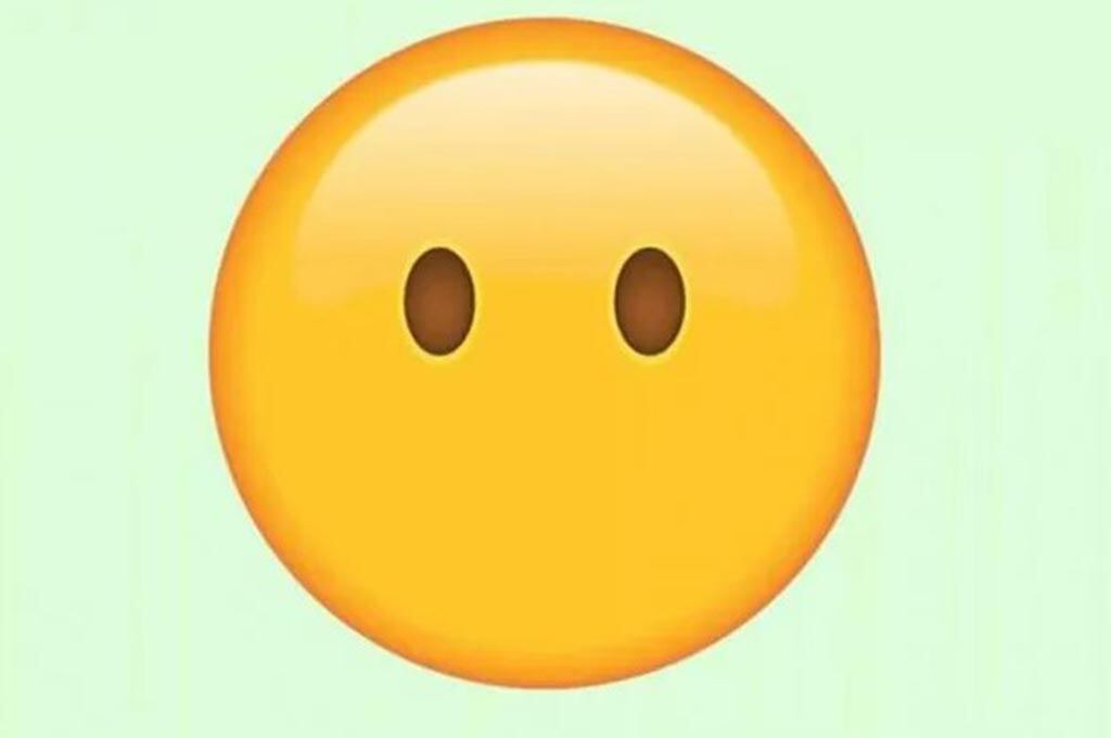Emoji de WhatsApp de la cara sin boca
