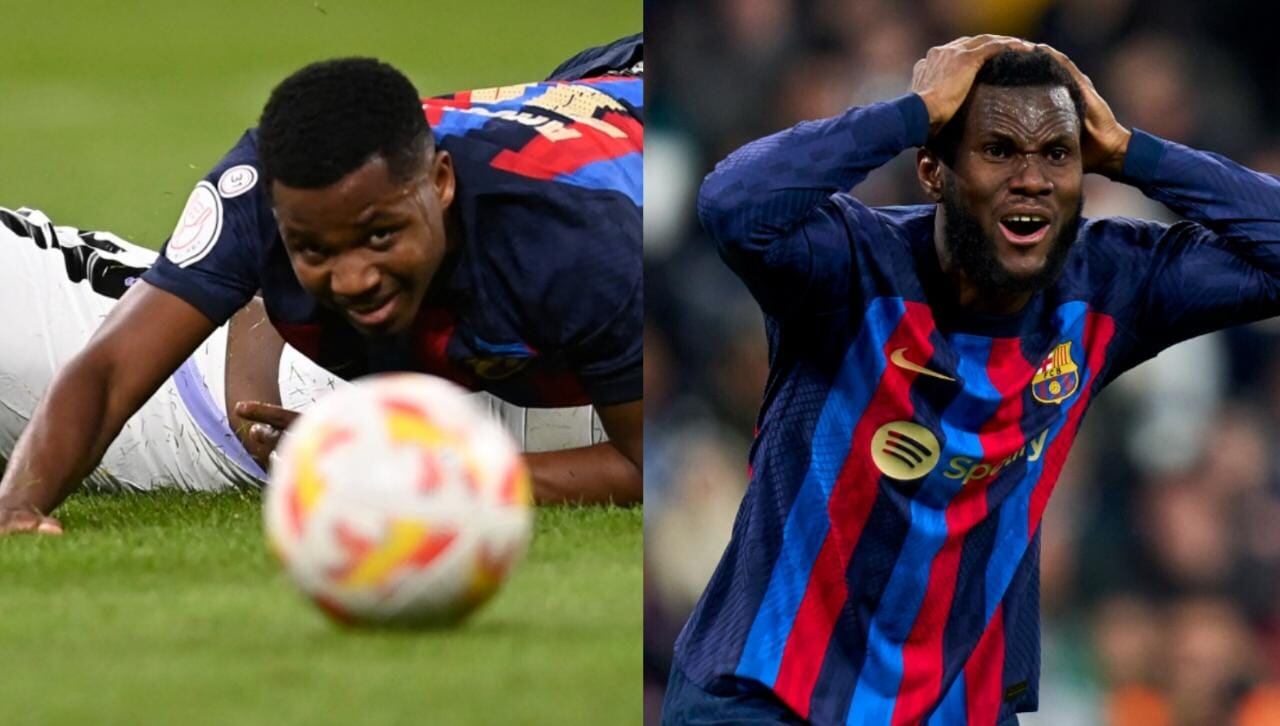 Para no creer: Ansu Fati evita un gol de su compañero durante el clásico entre Barcelona y Real Madrid por Copa del Rey