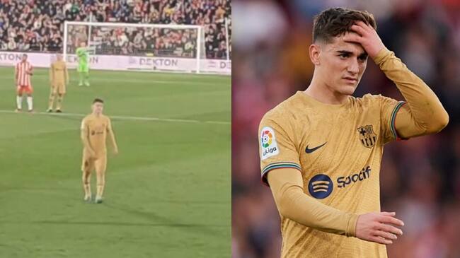 Graban a figura del Barcelona haciendo un gesto obsceno contra hinchas de Almería en pleno partido