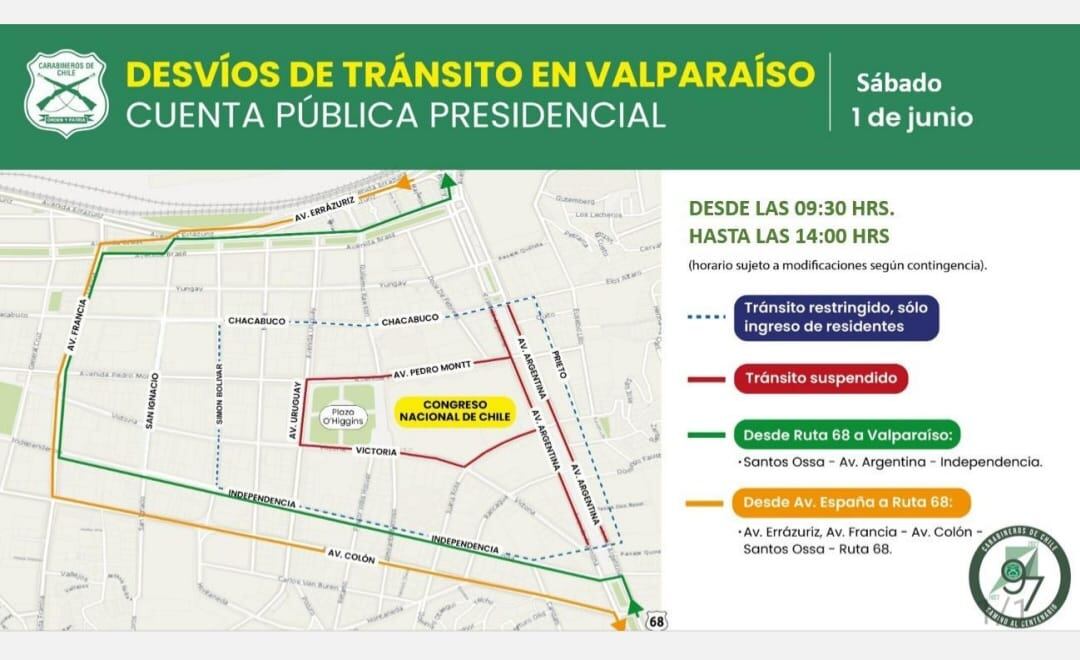 Desvíos y cortes de tránsito