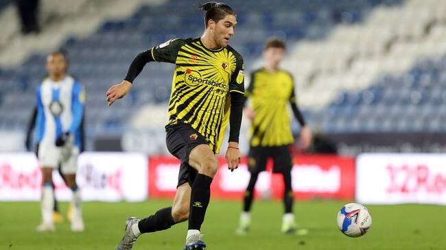 HUDDERSFIELD, ENGLAND - DECEMBER 19: Watford's Francisco Sierralta during the Sky Bet Championship match between Huddersfield Town and Watford at John Smith's Stadium on December 19, 2020 in Huddersfield, England. (Photo by Rich Linley - CameraSport via Getty Images)