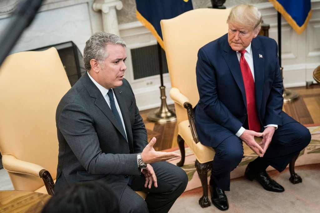 Iván Duque visitando a Donald Trump