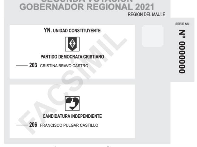 Voto de gobernadores regionales Maule / Fuente: Servel