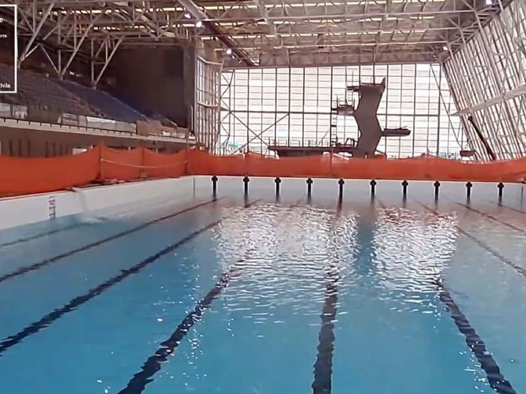Centro Acuático del Estadio Nacional presenta 90% de avance y comienza proceso de llenado de piscinas