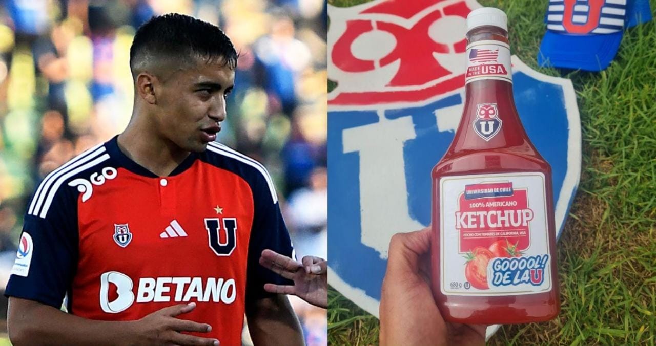 Hincha de la U le regala una botella de kétchup a Nicolás Guerra: se inspiró en una curiosa frase del delantero