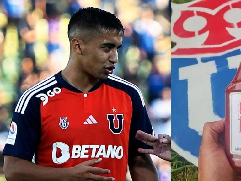 Hincha de la U le regala una botella de kétchup a Nicolás Guerra: se inspiró en una curiosa frase del delantero