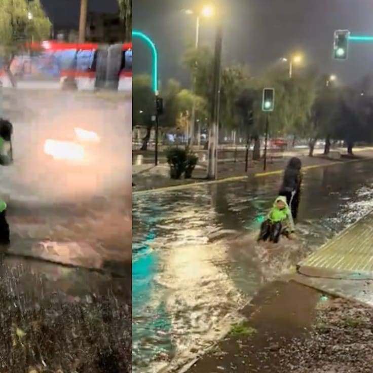 El video viral que emociona en medio del sistema frontal en Chile: niño jugando bajo la lluvia conquista TikTok