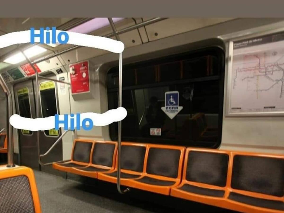 Amarraron hilo curado a barras sujetamanos del Metro de Santiago