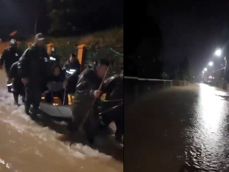 Carabineros de la Escuela de Suboficiales ayudan a vecinos de Arauco en medio de sistema frontal