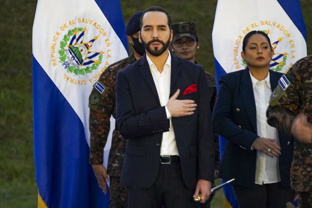 El presidente de El Salvador Nayib Bukele en un acto oficial