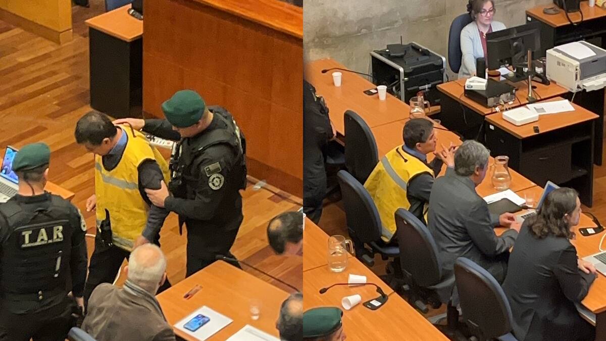 Escoltado por gendarmes: así fue el ingreso de Manuel Monsalve a la audiencia de revisión de medidas cautelares