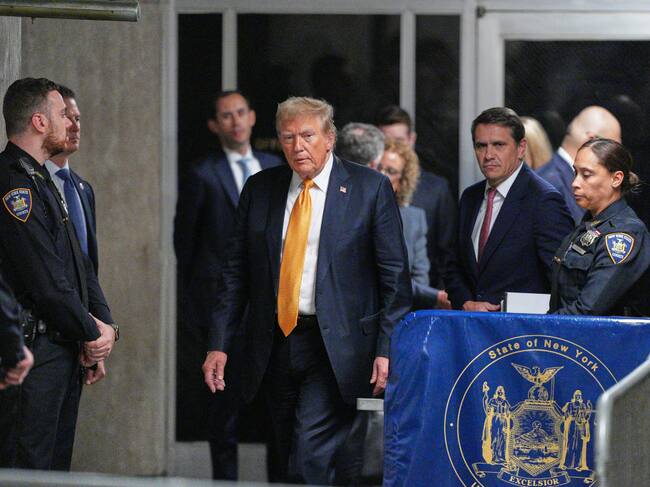 NEW YORK, NEW YORK - MAY 29: Former U.S. President Donald Trump speaks to the media as the jury deliberates in his criminal trial at Manhattan Criminal Court on May 29, 2024 in New York City. The former president faces 34 felony counts of falsifying business records in the first of his criminal cases to go to trial. (Photo by Curtis Means - Pool/Getty Images)