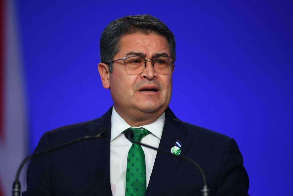 El mandatario hondureño Juan Orlando Hernández en la COP26