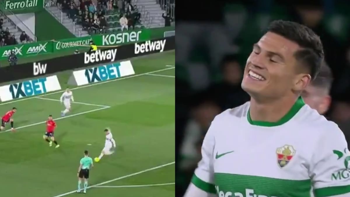 Los dos misiles de Lucas Cepeda que casi fueron gol en su estreno como titular con el Elche