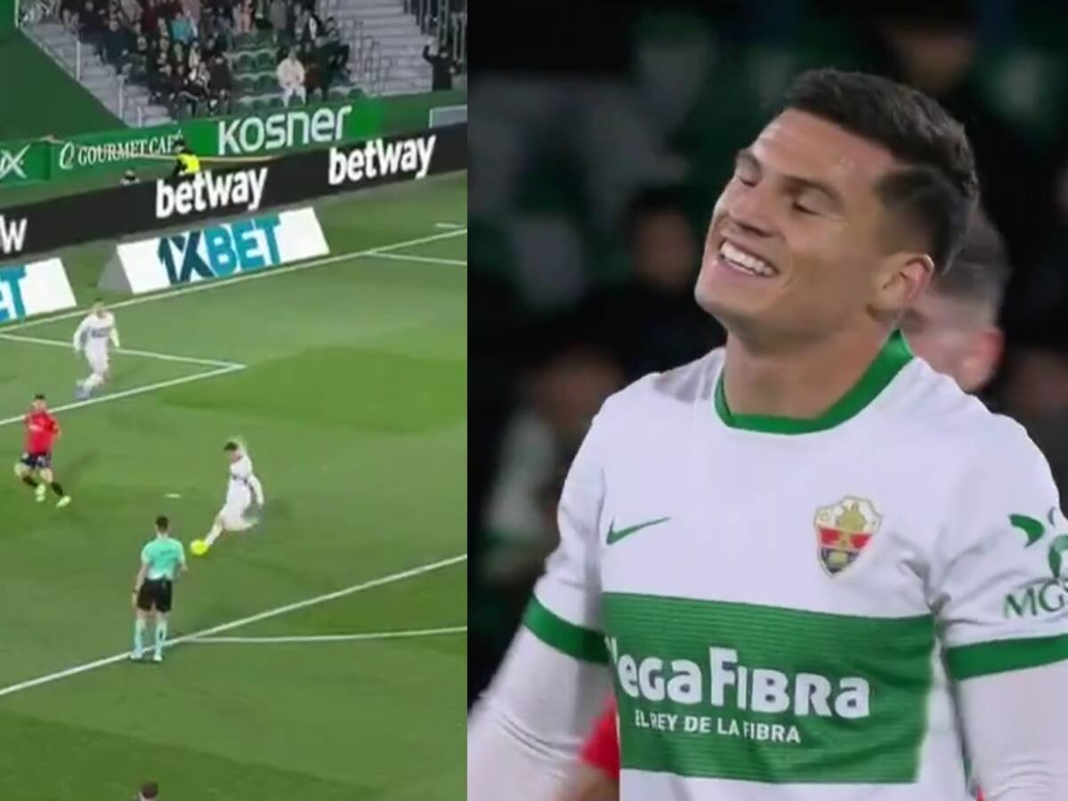 Los dos misiles de Lucas Cepeda que casi fueron gol en su estreno como titular con el Elche