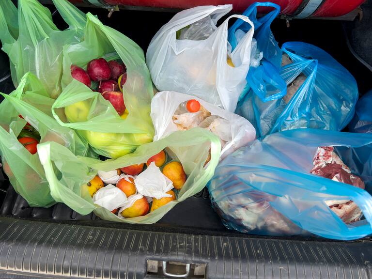The products in the plastic bags.