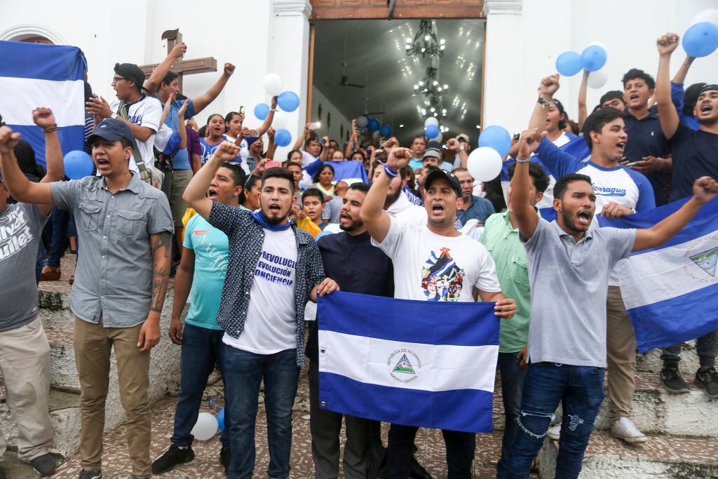 Manifestación en contra del régimen de Daniel Ortega